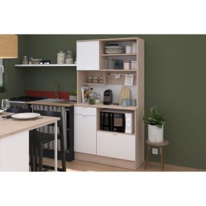 Küchen-Sideboard - BECOOL - 100,2 x 185,7 x 45,3 cm - Eiche / Weiß ...