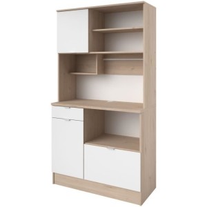 Buffet de cuisine - BECOOL - 100,2 x 185,7 x 45,3 cm - Chene / Blanc - PARISOT