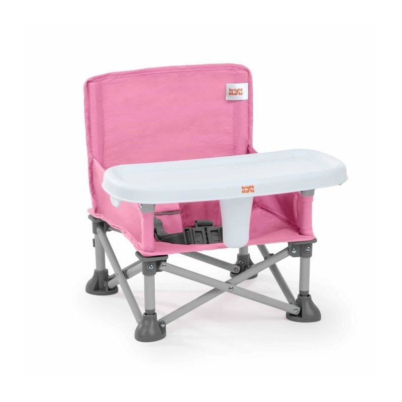BRIGHT STARS Rehausseur de chaise, Rose, pliable, nomade, de voyage, Léger et facile a nettoyer, Sac de transport inclus