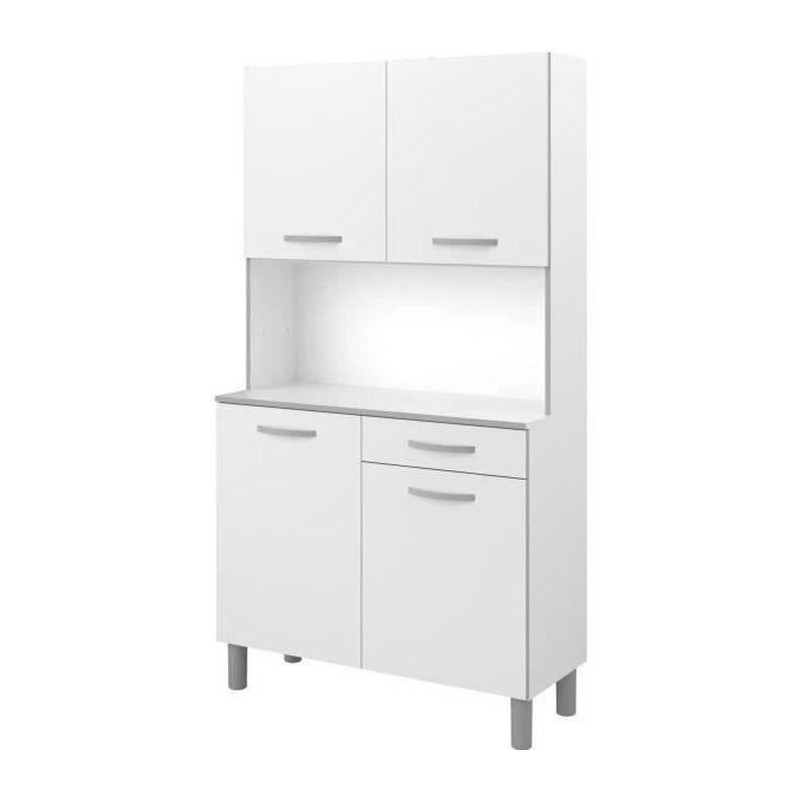 Buffet de cuisine - Blanc - Contemporain - 4 portes - OSLO - L 101 cm