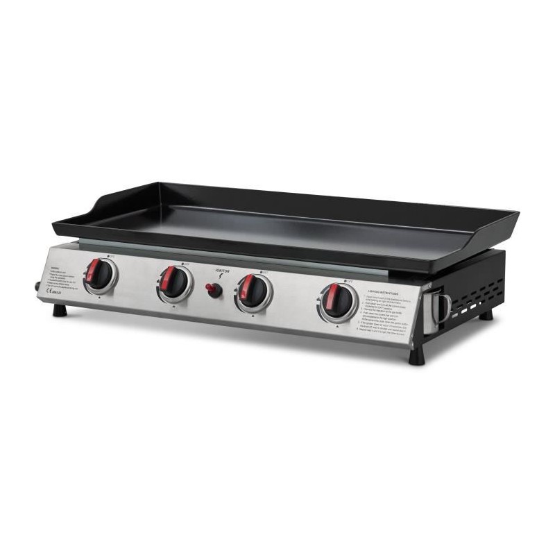 COOKING BOX Plancha gaz CALI - 4 feux - 9,6 kW - 82x45x22 cm - Surface de cuisson en acier: 77x35 cm
