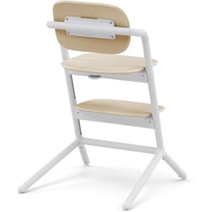 CYBEX - Chaise haute évolutive - Pack 3 en 1 - LEMO 2 - Blanc/ Bois - Réglable en hauteur et en profondeur - Set bébé inclus