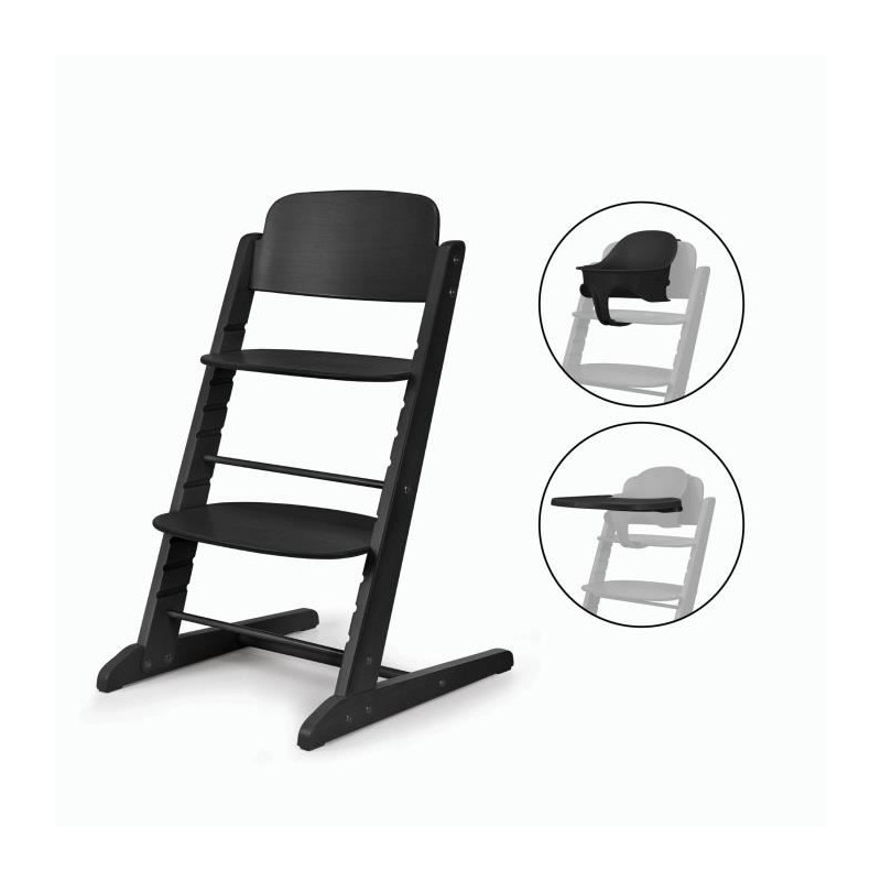 CYBEX IRIS 3-in-1 Hochstuhl – Holz – Babyset und Tablett inklusive – Atemberaubendes Schwarz