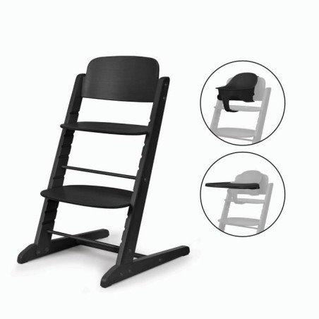 CYBEX IRIS 3-in-1 High Chair - Wood - Baby Set & Tray Included - Stunning Black