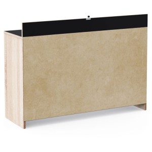 Buffet de cuisine - Décor chene brut et noir - Contemporain - 1 porte - MIKE - L 123 cm