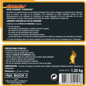 Schornsteinfegerholz - ACTO - DIABLOTIN - Diablotin Schornsteinfegerholz - Entfernt Ruß und Teer - Inklusive Wartungsheft