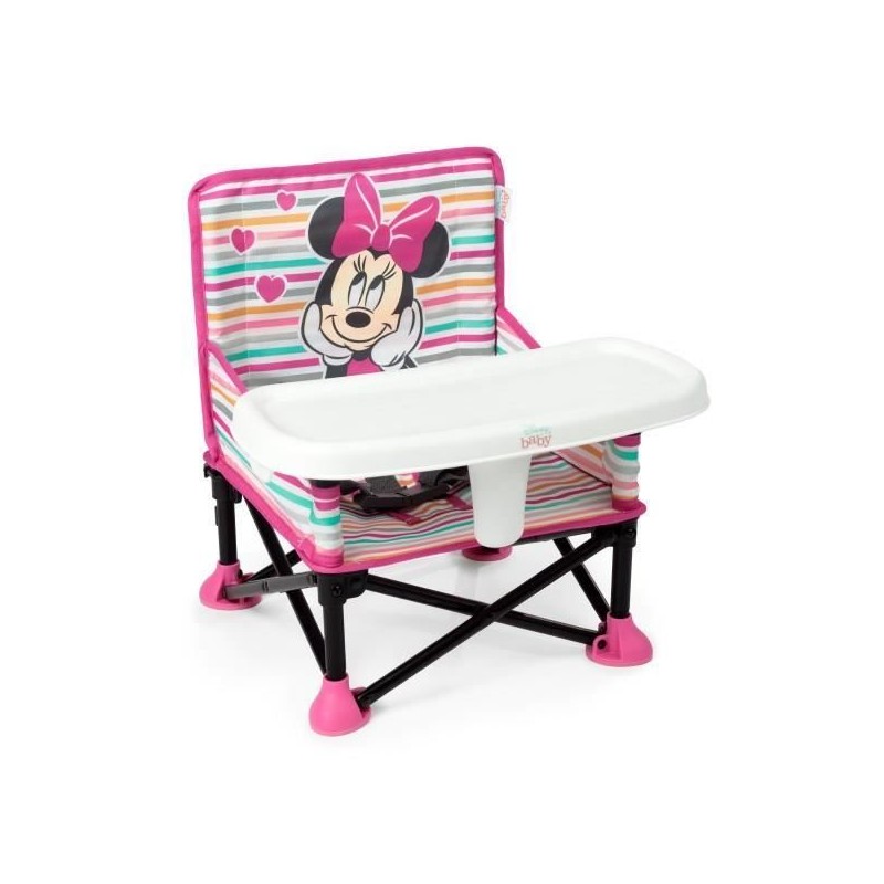 DISNEY BABY Minnie Mouse Sitzerhöhung, Pop 'n Sit Booster, für drinnen und draußen, praktisch und kompakt, schnell zusammenkl