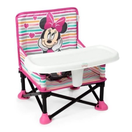 DISNEY BABY Minnie Mouse Sitzerhöhung, Pop 'n Sit Booster, für drinnen und draußen, praktisch und kompakt, schnell zusammenkl