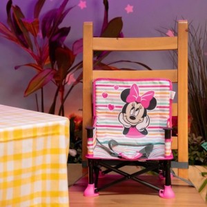 DISNEY BABY Minnie Mouse Sitzerhöhung, Pop 'n Sit Booster, für drinnen und draußen, praktisch und kompakt, schnell zusammenkl