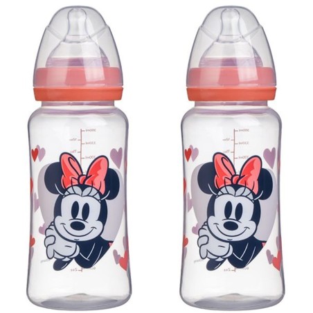 2er-Set Babyflaschen – DISNEY BABY – MINNIE COLLECTOR – 360 ml – Silikonsauger – 3 Durchflussstufen