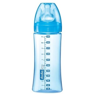 DODIE Initiation Bottle + 330ml BLUE FIREFIGHTER - +6 Monate - Runde Zitze 3 Geschwindigkeiten - Durchfluss 3