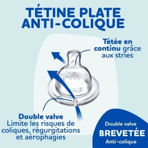 Set von 3 Dodie Anti -Color -Biberonenempfindlichkeit+ - Glas - 270 ml - 0-6 Monate - Flat -Schnuller - Ablagerung 2