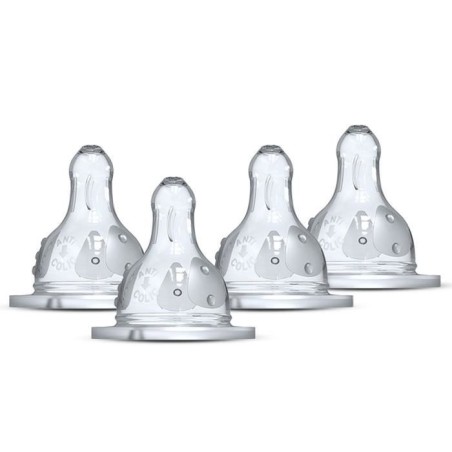 Set mit 4 runden DODIE Initiation-Schnullern – Durchflussrate 4