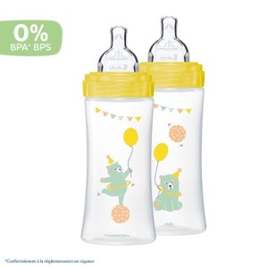 Dodie Biberon Sensation+ Anti-Coliques +6m Ours Lot de 2 x 330ml