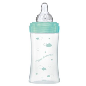 DODIE Anti-Kolik-Flasche Initiation + GLAS 3 beschleunigt den Durchfluss 2 - 270 ml - VERT BIRDS