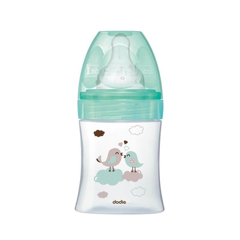 Dodie - Biberon Initiation+ Verre 150ml Vert Oiseaux