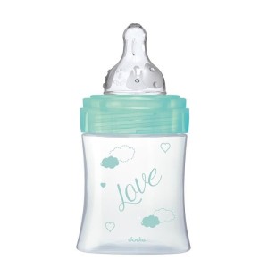 Dodie - Initiationsflasche + Glas 150ml Vogelgrün