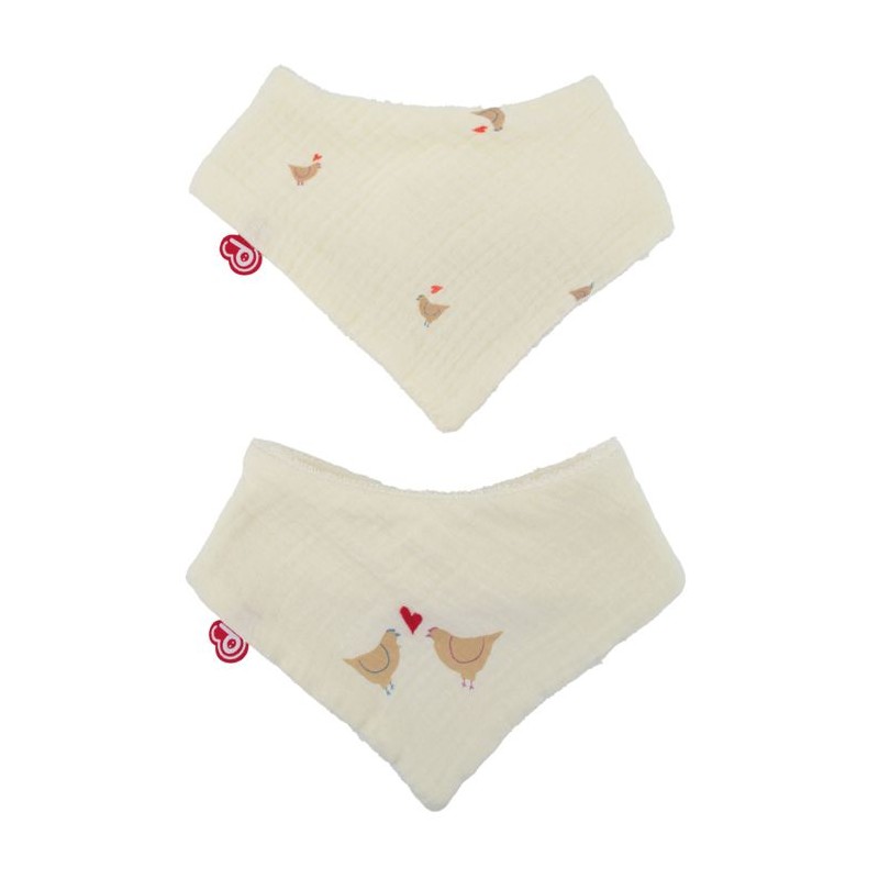 2er-Pack Bandana-Lätzchen – DOMIVA – Maternity Love – Weiche und saugfähige Baumwolle – Verstellbare Druckknöpfe