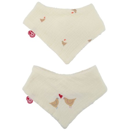 2er-Pack Bandana-Lätzchen – DOMIVA – Maternity Love – Weiche und saugfähige Baumwolle – Verstellbare Druckknöpfe