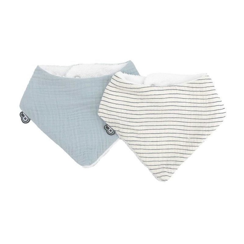 2er-Pack Bandana-Lätzchen - DOMIVA - TU - Musselin - Vintage Blue Stripes
