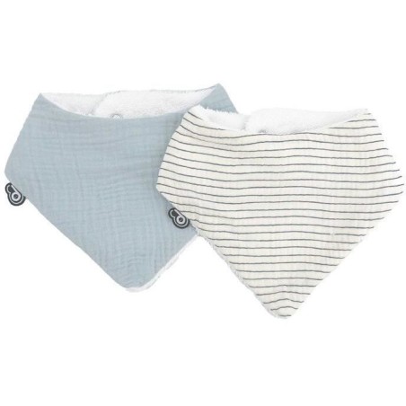 2er-Pack Bandana-Lätzchen - DOMIVA - TU - Musselin - Vintage Blue Stripes
