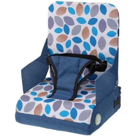 DREAMBABY Tragbarer Fütterungs-Sitzerhöhungssitz – Grab 'N Go – Blätter – Blau