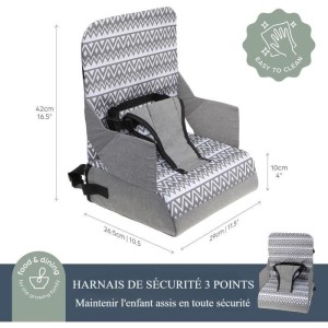 Siege d'appoint d'alimentation portable - DREAMBABY - Grab ‘N Go - Feuilles - Bleu