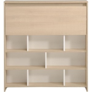 EKIPA Multifunktionsmöbel 2 Türen + 1 Schublade - Dekor Eiche hell und Weiß - L 104 x T 59 x 115 cm - EKY