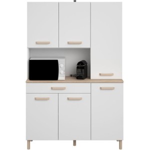 Buffet de cuisine - ESSENTIEL 2 - 120,1 x 40,3 x 182,6 cm - Blanc / Chene - PARISOT