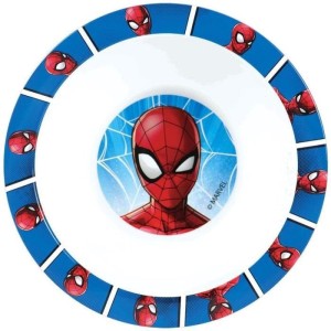 Geschirrset - FUN HOUSE - SPIDERMAN - Glas, Teller Ø22 cm und Ø16 cm, Besteck, Wasserflasche und Snackbox
