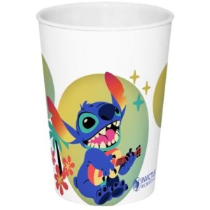 Geschirrset - FUN HOUSE - STITCH AND ANGEL - Glas, Teller Ø22 cm und Ø16 cm, Besteck, Wasserflasche und Snackbox