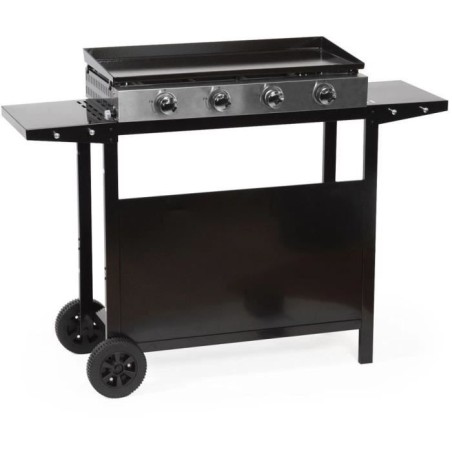 Garden Plancha Garden Max Merida - 4 lights - On a cart - Enamelled steel - 75 x 35 cm - Black