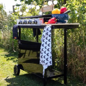 Garden Plancha Garden Max Merida - 4 lights - On a cart - Enamelled steel - 75 x 35 cm - Black