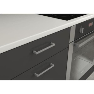 Küche komplett Prego - L 270 cm - Arbeitsplan 210 cm enthalten - grauer Graphit