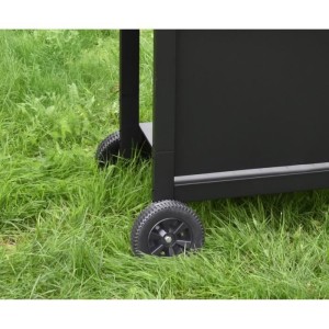 Gasgrill + Grillplatte – GRILL GARDEN – Schwarz – 3 Brenner – Mit Schutzabdeckung – Piezo-Zündung