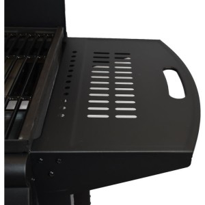 Barbecue a gaz - GRILL GARDEN - Noir - 4 brûleurs - Avec capot de protection - Allumage Piezo électrique