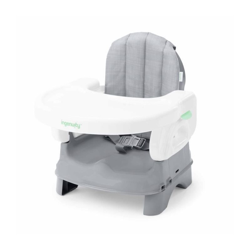 INGENUITY Rehausseur de chaise deluxe pliable gris, nomade avec tablette et sangles inclus