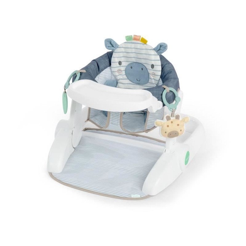 INGENUITY Prop Spot Learning Seat, 3 Seat Positions, Tray & 2 Toys, Casi the Zebra