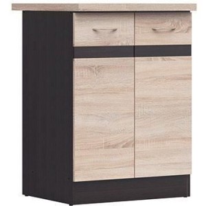 Junona Cooking Low Cabinet 60 Cm - 2 doors - Worktop - Chene Sonoma...