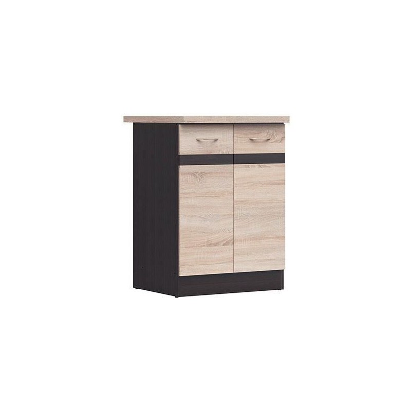 Junona Cooking Low Cabinet 60 Cm - 2 doors - Worktop - Chene Sonoma