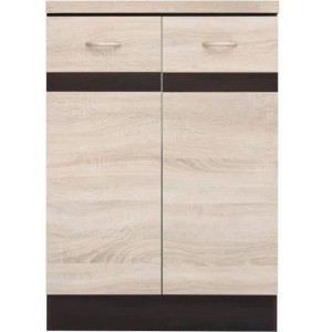 JUNONA Meuble bas de cuisine 60 cm - 2 Portes - Plan de travail - Chene sonoma