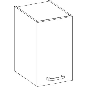 Hochschrank mit 1 Flügeltür - Mattgrau - L 40 x T 31,6 x 72 cm - LASSEN