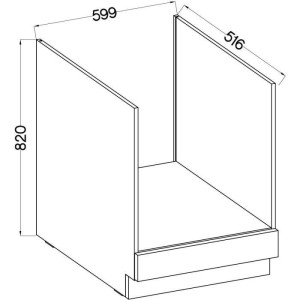 Unterschrank für Einbaubackofen mit Arbeitsplatte - Mattgrau - L 60 x T 51,6 x H 85 cm - LASSEN