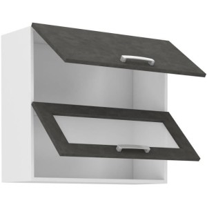 Hochschrank mit 2 Schwingtüren - B 80 x T 31,6 x H 72 - Mattgrau - LASSEN