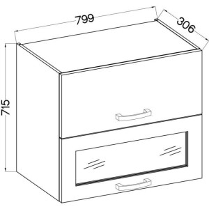 Hochschrank mit 2 Schwingtüren - B 80 x T 31,6 x H 72 - Mattgrau - LASSEN