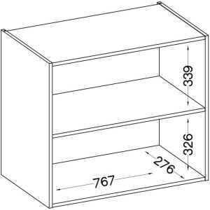 Hochschrank mit 2 Schwingtüren - B 80 x T 31,6 x H 72 - Mattgrau - LASSEN