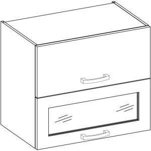 Hochschrank mit 2 Schwingtüren - B 80 x T 31,6 x H 72 - Mattgrau - LASSEN
