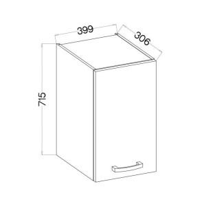 Hochschrank mit 1 Flügeltür - Sonoma Eiche Dekor - B 40 x T 31,6 x 72 cm - LASSEN
