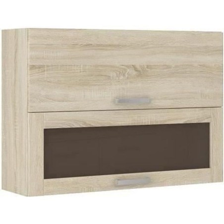 High glass cabinet 2 tilting doors - L 80 x D 31.6 x H 72 - Sonoma - lassen decor