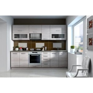 High glass cabinet 2 tilting doors - L 80 x D 31.6 x H 72 - Sonoma - lassen decor